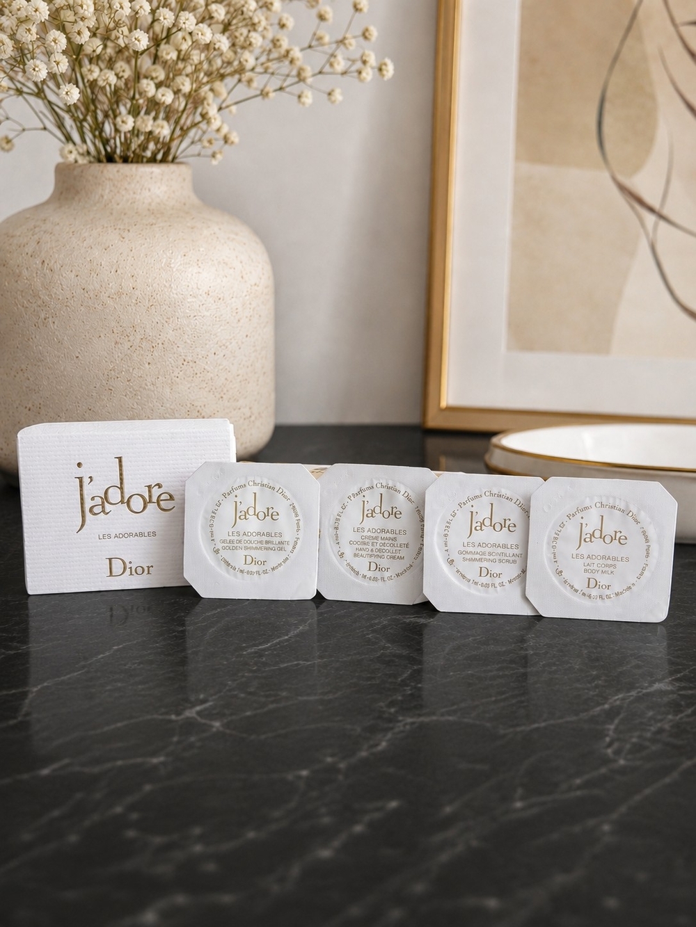 Dior J'adore Les Adorables Set in White and Gold Accents NEW